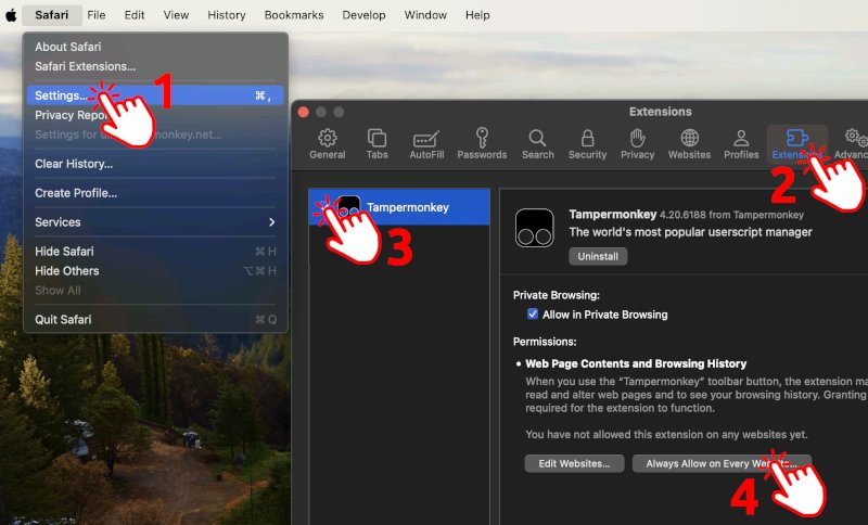 This page requires the Tampermonkey extension being installed and enabled.